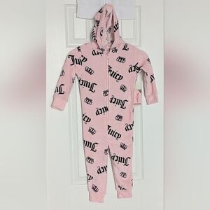 NWT Juicy Couture Kids (3T) 1-Piece Fleece Hooded Pyjama/Sleepwear/Jumpsuit